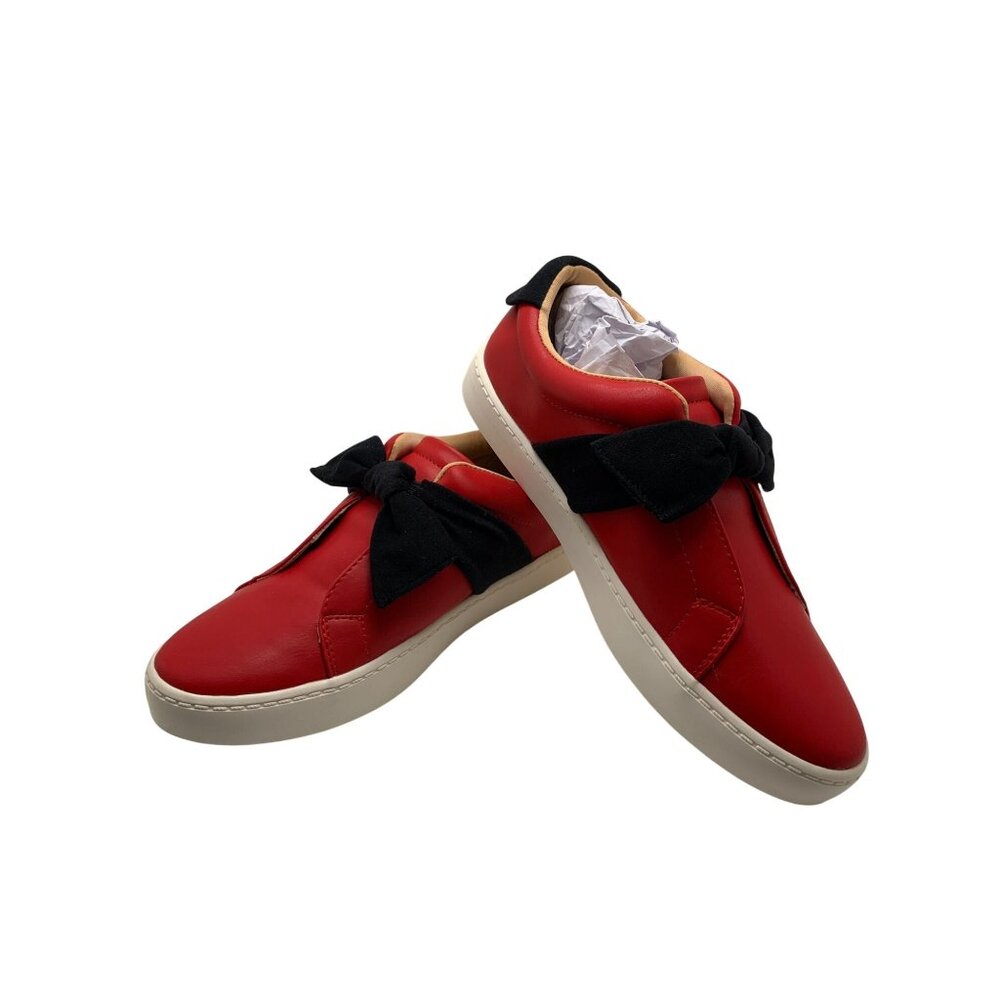 Journee Collection Womens Sneakers Red With Black Bow Detail  Size 8